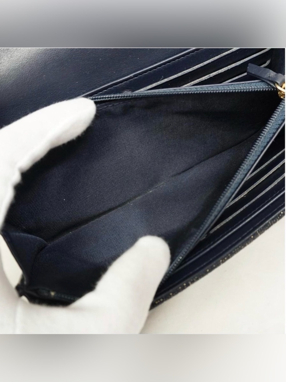 CHANEL Deauville Navy Long Wallet - Picture 10 of 13